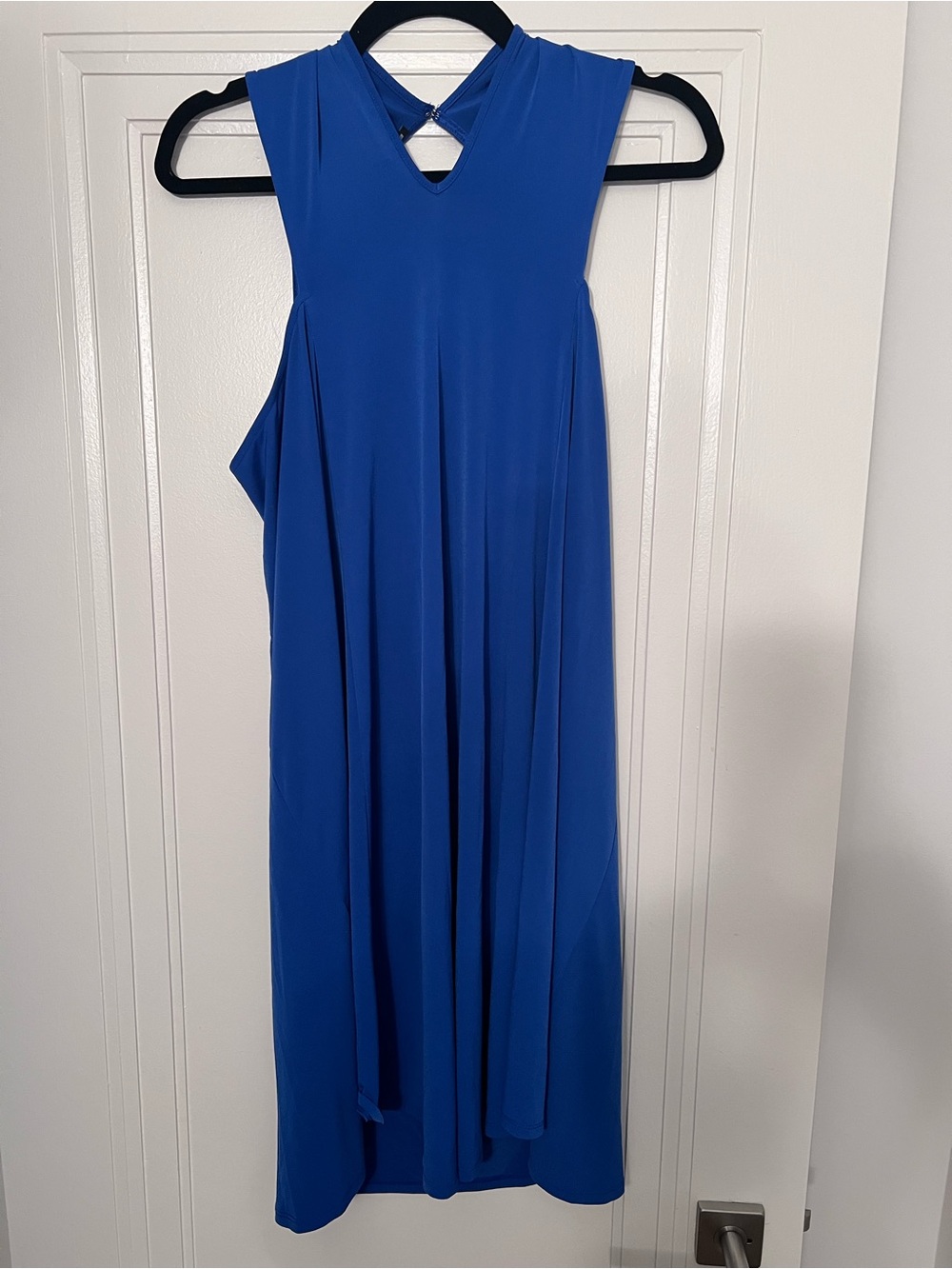 Express Royal Blue Sleeveless Midi Dress with Back Keyhole